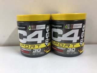 2 X CELLUCOR C4 SPORT PRE-WORKOUT - FRUIT PUNCH - 30 SERVINGS FOOD SUPPLEMENT - BEST BEFORE:29/01/2025)