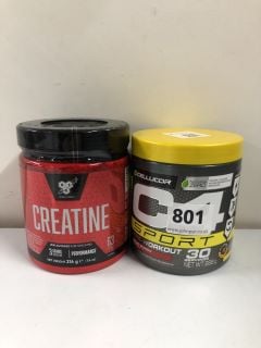 CELLUCOR C4 SPORT PRE-WORKOUT - FRUIT PUNCH - 30 SERVINGS FOOD SUPPLEMENT - BEST BEFORE:29/01/2025) & BSN CREATINE UNFLAVOURED - BEST BEFORE:11/2024)