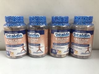 4 X VITALDIN CALCIUM +VITAMIN D3 GUMMIES BONE & TEETH SUPPORT (BEST BEFORE: 10/24)