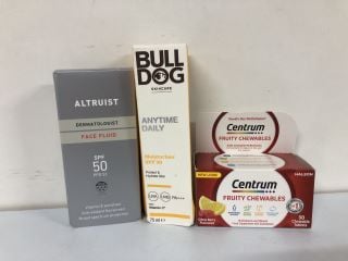 BOX OF VARIOUS PRODUCTS INC. CENTRUM FRUTY CHEWABLES - BEST BEFORE:10/2025