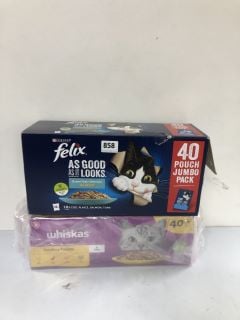 2 X CAT FOOD INC. FELIX 40 POUCH JUMBO PACK - BEST BEFORE: 09/2026