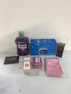 BOX OF ITEMS INC. LISTERINE TOTAL CARE CLEAN MINT MOUTHWASH