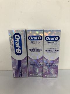 BOX OF TOOTHPASTE INC. ORAL-B 3D WHITE ADVANCED