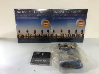 BOX OF ITEMS INC. BACKSTREET BOYS IN A WORLD LIKE THIS 10TH ANNIVERSARY DELUXE EDITION VINYL RECORD