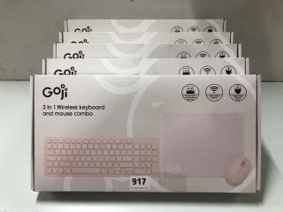 5 X GOJI 3-IN-1 WIRELESS KEYBOARD AND MOUSE COMBO