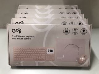 5 X GOJI 3-IN-1 WIRELESS KEYBOARD AND MOUSE COMBO