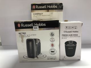 3 X RUSSELL HOBBS APPLIANCES INC. COMPACT OIL FILLED RADIATOR