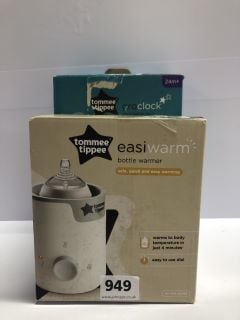 TOMMEE TIPPEE EASIWARM BOTTLE WARMER & TOMMEE TIPPEE GROCLOCK SLEEP TRAINER CLOCK