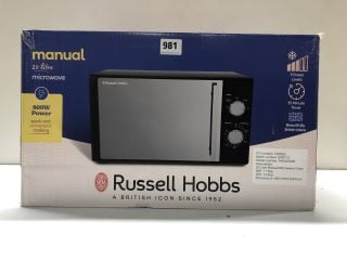 RUSSELL HOBBS MANUAL 20 LITRE MICROWAVE MODEL: RHM2060B