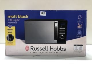 RUSSELL HOBBS MATT BLACK 20 LITRE DIGITAL MICROWAVE MODEL: RHMD830MB