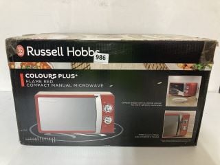 RUSSELL HOBBS COLOUR PLUS+ FLAME RED COMPACT MANUAL MICROWAVE MODEL: RHMM701R-N