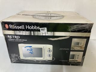 RUSSELL HOBBS RETRO COMPACT VINTAGE CREAM MANUAL MICROWAVE MODEL: RHRETMM705C-N