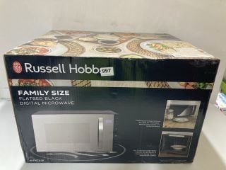 RUSSELL HOBBS FAMILY SIZE FLATBED BLACK DIGITAL MICROWAVE MODEL: RHFM2363B