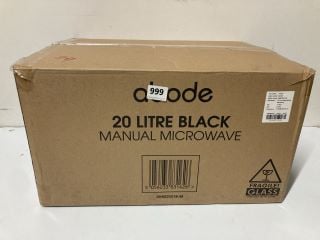 ABODE 20 LITRE BLACK MANUAL MICROWAVE MODEL: AMM2001B-M