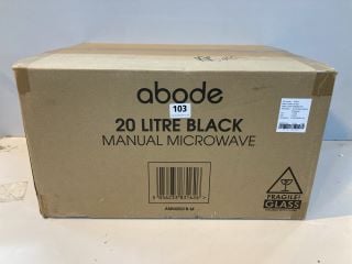 ABODE 20 LITRE BLACK MANUAL MICROWAVE