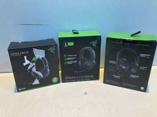 3 X GAMING HEADSETS TO INC RAZER KAIRA PRO WIRELESS GAMING HEADSET