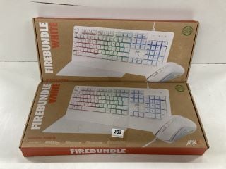 2 X ADX FIREBUNDLE WHITE GAMING BUNDLE KEYBOARD