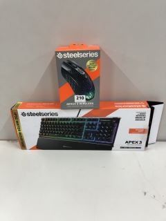 2 X GAMING ITEMS TO INC STEELSERIES APEX 3 RGB GAMING KEYBOARD