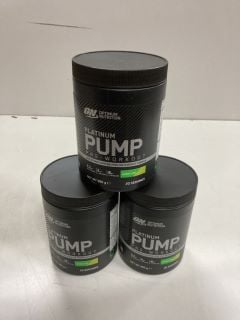 3 X OPTIMUM NUTRITION PLATINUM PUMP PRE WORKOUT 380G - BEST BEFORE 05/26