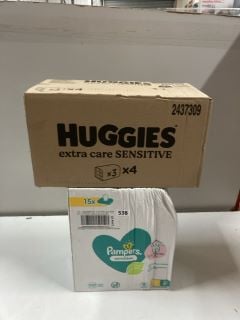 2 X ITEMS INC BOX OF PAMPERS SENSITIVE BABY WIPES