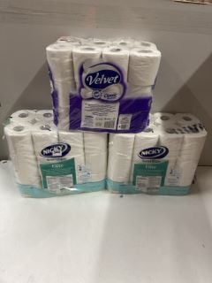 3 X ITEMS INC VELVET CLASSIC QUILTED JUMBO 24 ROLL PACK