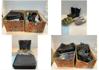 2 X BOX OF FOOTWEAR & HANDBAGS IN VARIOUS SIZES & DESIGNS