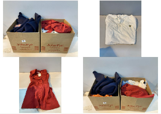 2 X BOX OF CLOTHES IN VARIOUS SIZES AND DESIGNS