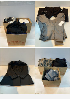 3 X BOX OF CLOTHES IN VARIOUS SIZES AND DESIGNS