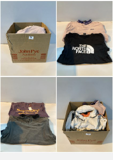 BOX OF CLOTHES IN VARIOUS SIZES AND DESIGNS