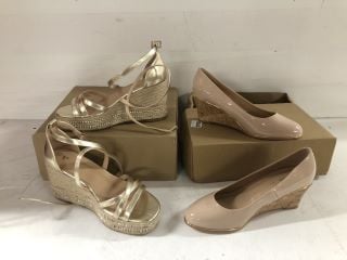 2 X ITEMS TO INCLUDE EVERYDAY NUDE CORK HIGH HEELS UK SIZE 5