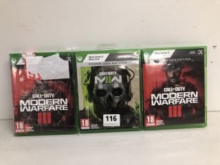 3 X XBOX SERIES X GAMES TO INCLUDE CALL OF DUTY MODERN WARFARE 2 (18+ ID REQUIRED)