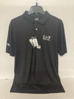 EA7 POLO SHIRT IN BLACK - SIZE UK XL