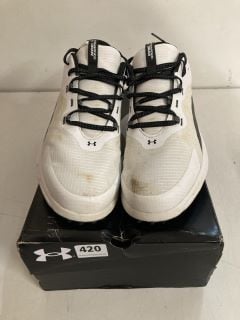 UNDER ARMOUR UA CHARGED DRAW 2 SL TRAINERS IN WHITE SIZE UK 9