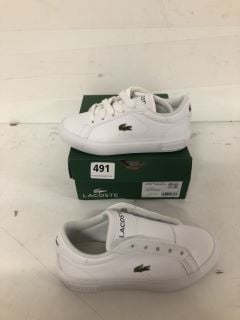 PAIR OF CHILDREN'S LACOSTE TRAINERS IN WHITE - SIZE 10