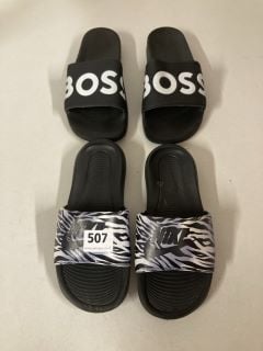 2 X PAIR OF SLIDERS TO INCLUDE BOSS SLIDERS IN BLACK - SIZE 7