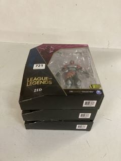 3 X LEAGUE OF LEGENDS 'THE CHAMPION COLLECTION' - ZED FIGURES