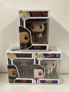 3 X POP COLLECTABLE MODEL FIGURINES TO INCLUDE HOLGA/XENK/BRUNO