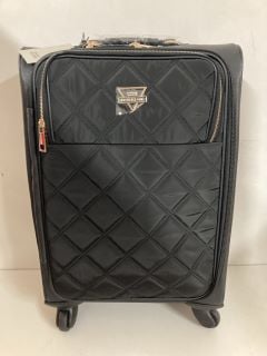 RIVER ISLAND HAND LUGGAGE WHEELED SUITCASE IN BLACK