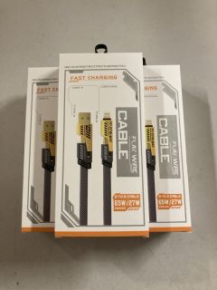 5 X FAST CHARGING USB-A TO LIGHTNING CABLES