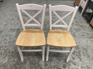 PAIR OF JOHN LEWIS CLAYTON BEECH WOOD DINING CHAIRS RRP £189