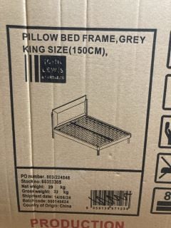 JOHN LEWIS PILLOW BED FRAME IN GREY 150CM RRP £799