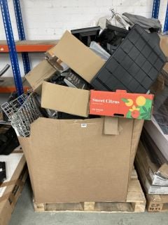 PALLET OF ITEMS TO INCLUDE TELEPHONES AND LIGHT SHADE