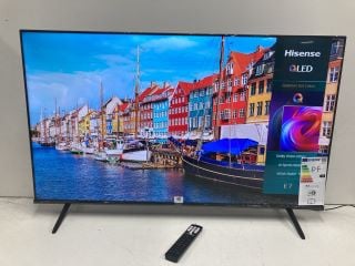 HISENSE 50" TV MODEL 50E7NQTUK RRP £379 (WITH REMOTE, WITH STAND, WITH BOX) (DISPLAY FAULT)