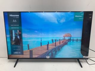 HISENSE 43" TV MODEL 43A6KTUK RRP £229 (NO REMOTE, WITH STAND, NO BOX) (SMASHED SCREEN)