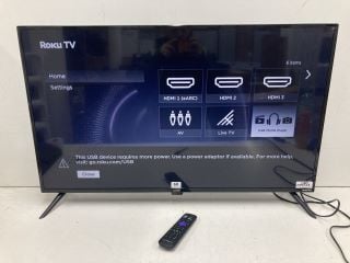 LOGIK 43" TV MODEL L43RUE23 RRP £209 (WITH REMOTE, WITH STAND, WITH BOX)