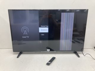 JVC 43" TV MODEL LT-43CF330 RRP £249 (WITH REMOTE, WITH STAND, WITH BOX) (DISPLAY FAULT)