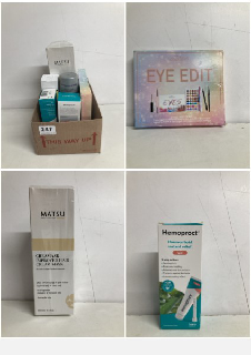 BOX OF HEALTHCARE ITEMS TO INCLUDE MATSU HAIR CREAM MASK