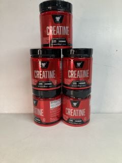 FIVE TUBS OF CREATINE