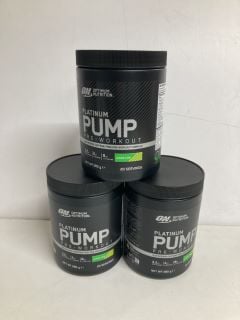 3 X TUBS OF PLATINUM PUMP PRE WORKOUT FORMULA