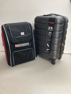 2 X CARRY ON SUITCASES, HARD AND SOFT